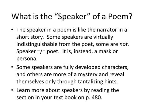 what is a speaker in poetry? how does the speaker's perspective affect the poem's meaning?